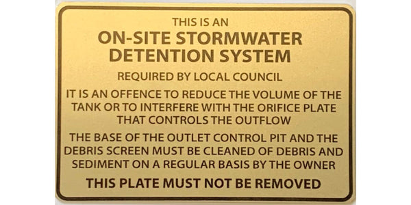 Detention Tank Local Council Sign