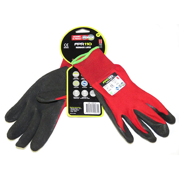 Heavy-Duty Redback Latex Gloves