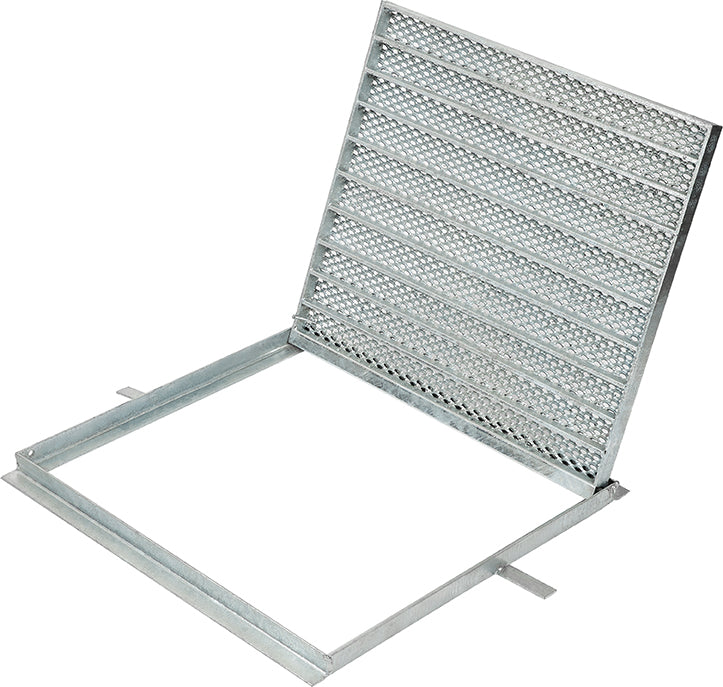 600mm x 600mm Galvanised Hinged & Lockable Frame & Grate – Ferrum