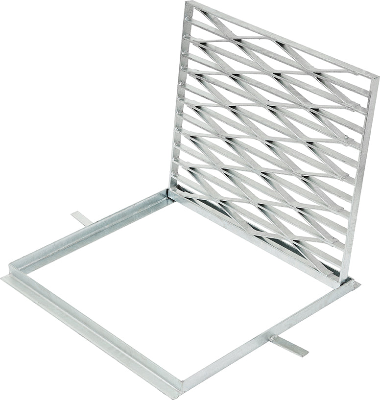 600mm x 600mm Galvanised Hinged & Lockable Frame & Grate – Ferrum